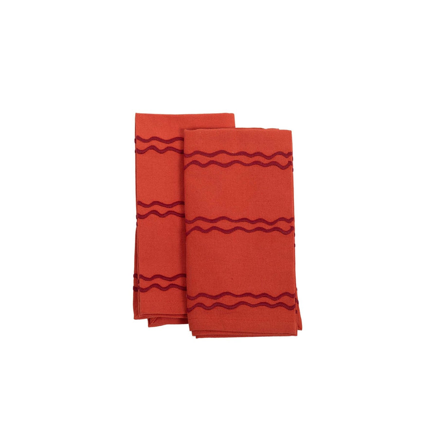 Atardecer Wave Red Napkin (Set of 4) - Isla Capricho Homeware