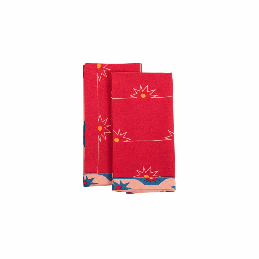Mojito Red Napkins (Set of 4) - Isla Capricho Homeware