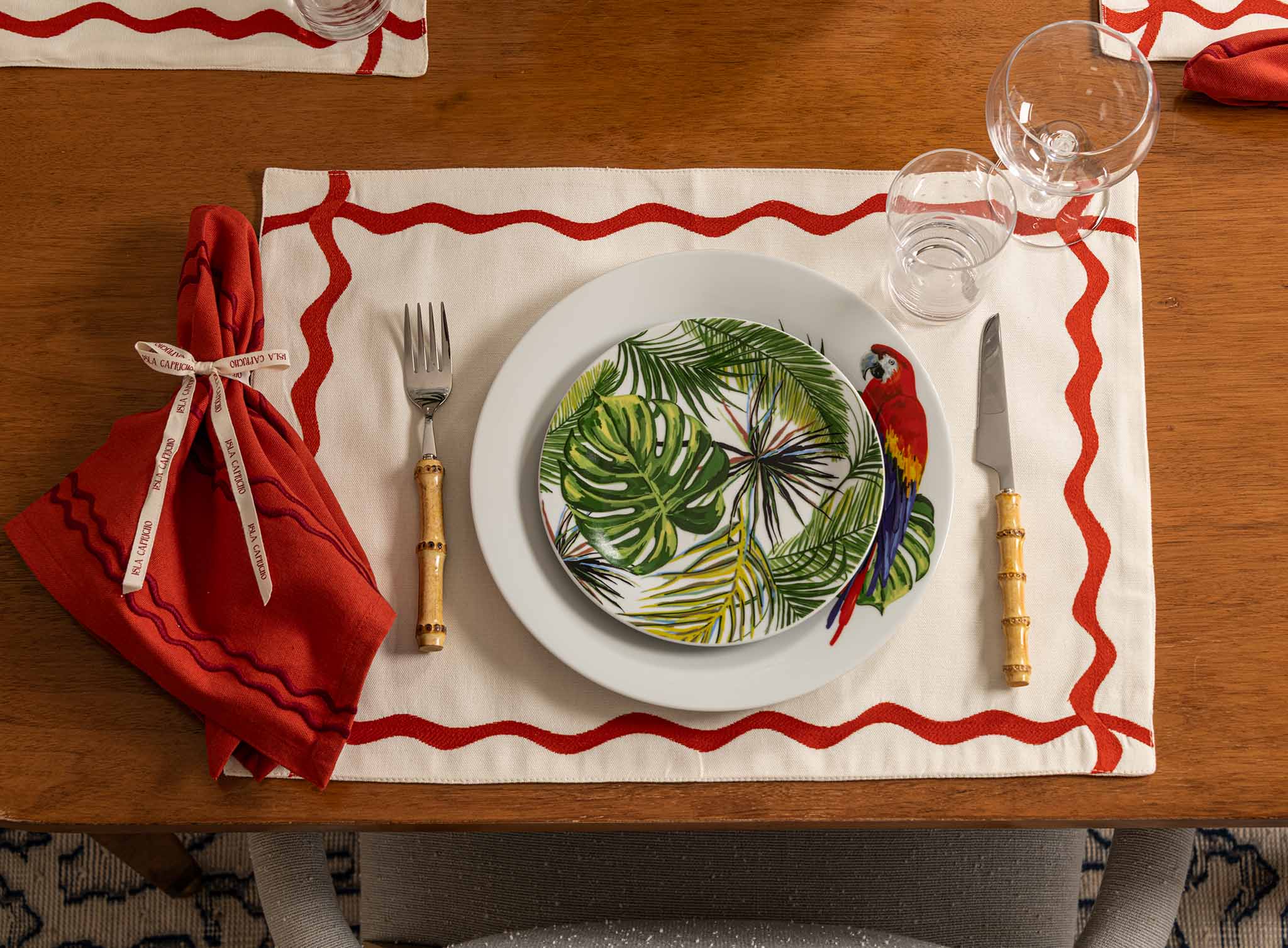 Atardecer Wave Red Napkin (Set of 4)