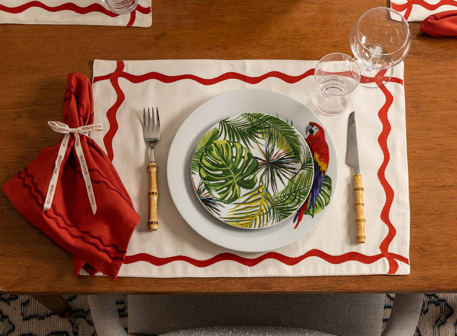 Atardecer Wave Red Napkin (Set of 4) - Isla Capricho Homeware