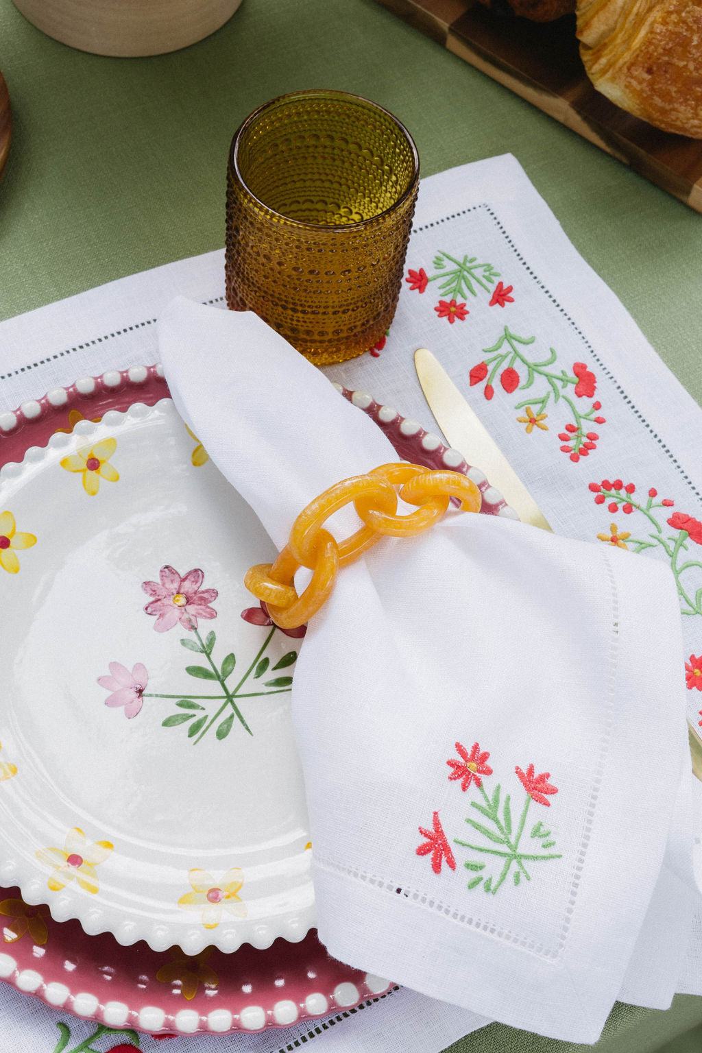 Interwoven Yellow Napkin Ring  (Set of 4)