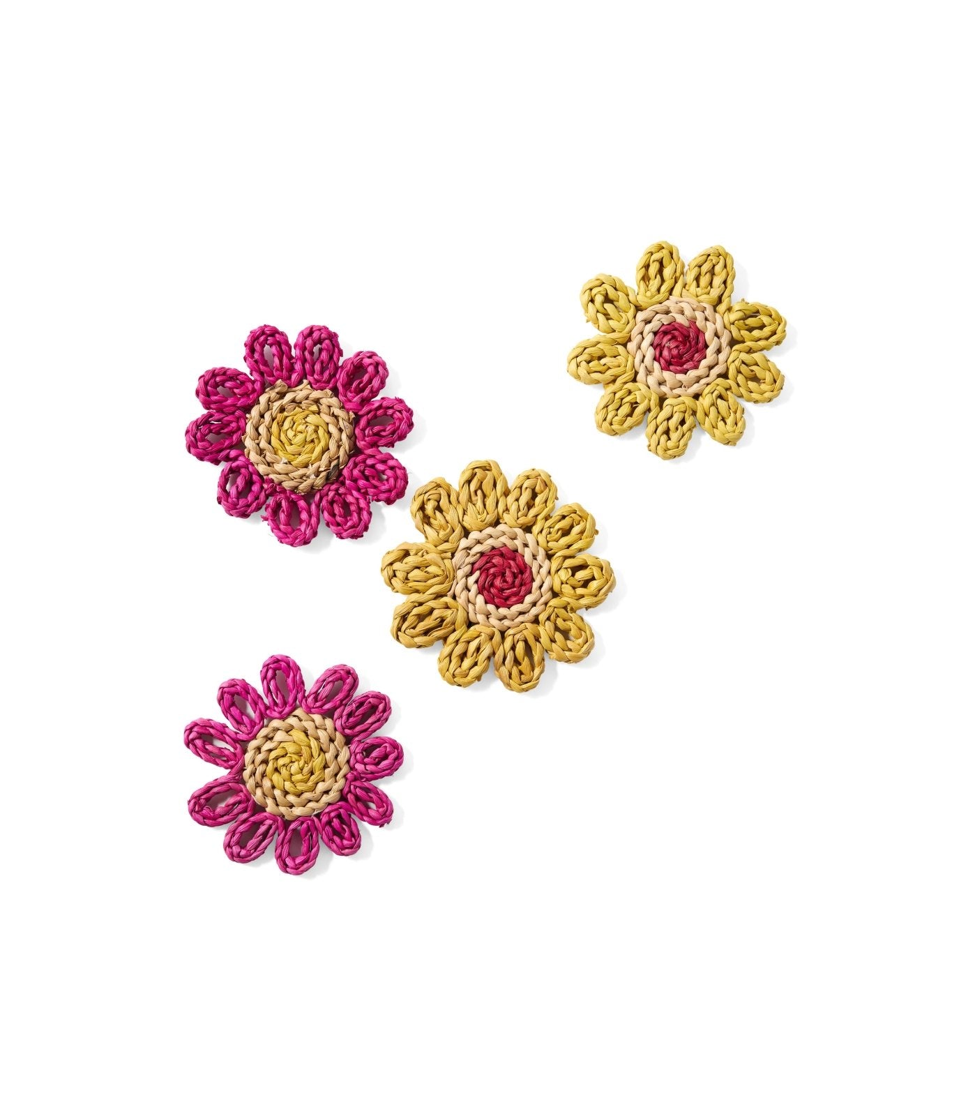 Island Flower Yellow Coasters (Set of 4) - Isla Capricho Homeware