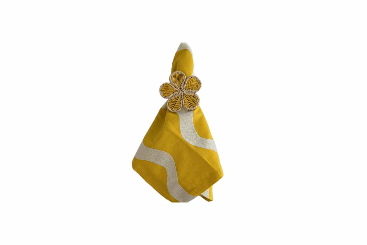 Sunny Yellow Flower Napkin Ring (Set of 4) - Isla Capricho Homeware