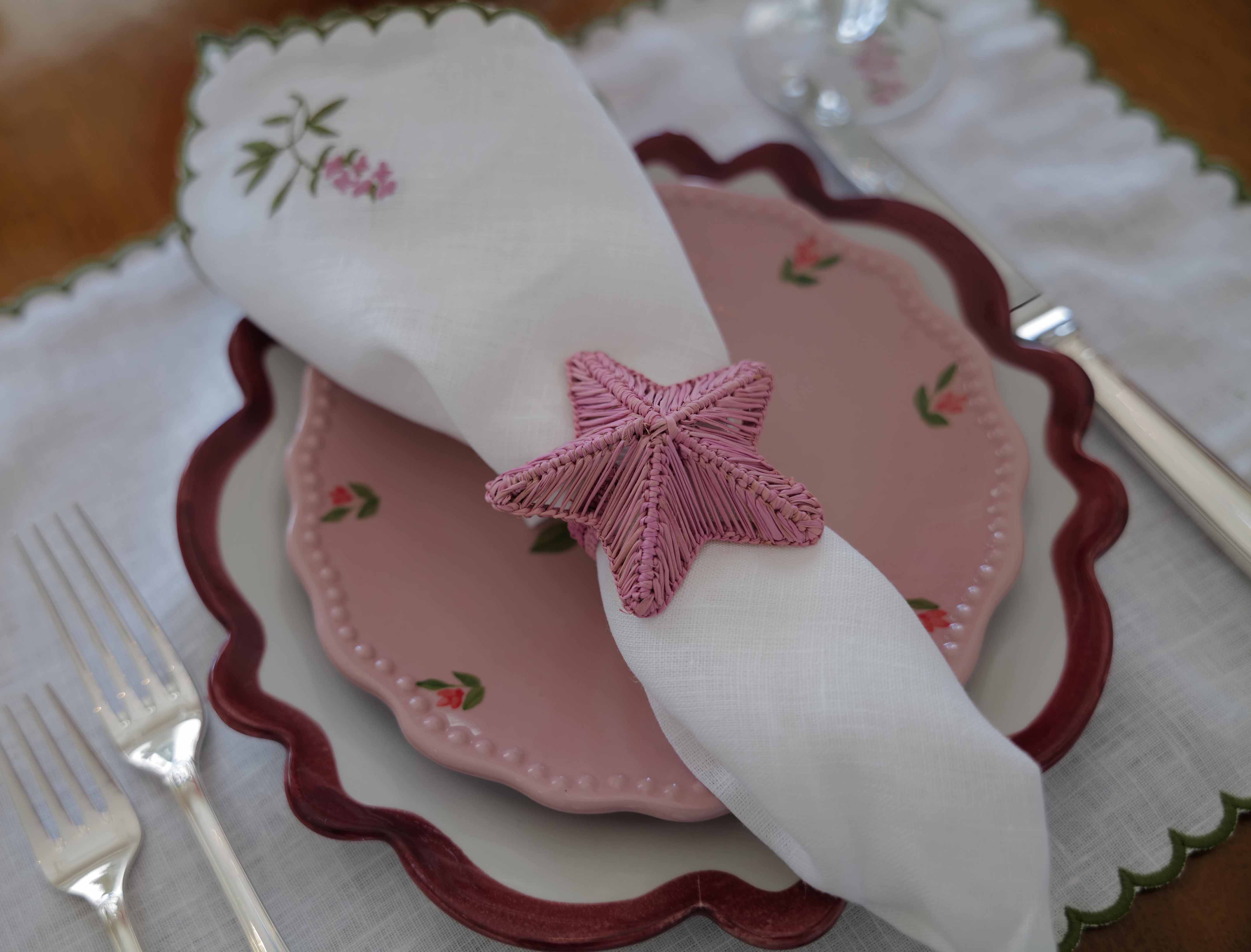 Estrella del Mar Pink Napkin Ring (Set of 4)