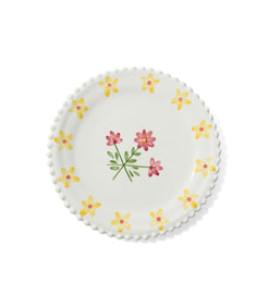 Hand-painted ceramic plate with  flower designs