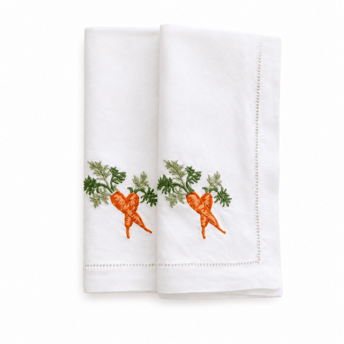 Veggies Embroidered Cotton Dinner Napkins (Set of 4)